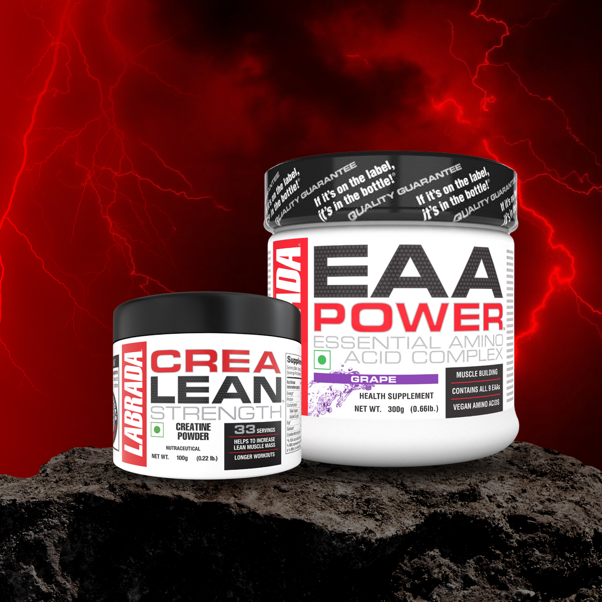 Crealean Strength Creatine 100g Powder With EAA Power Essential Amino Acid Complex 300g