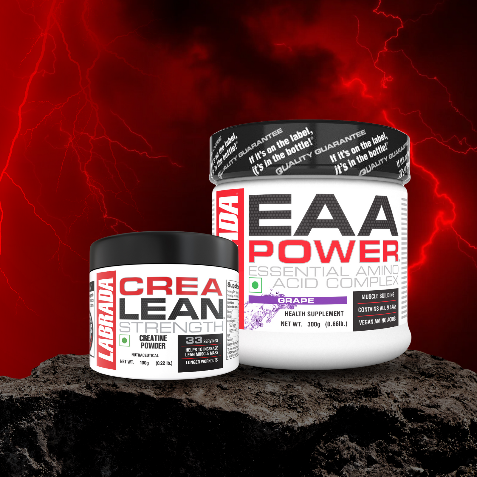 Crealean Strength Creatine 100g Powder With EAA Power Essential Amino Acid Complex 300g