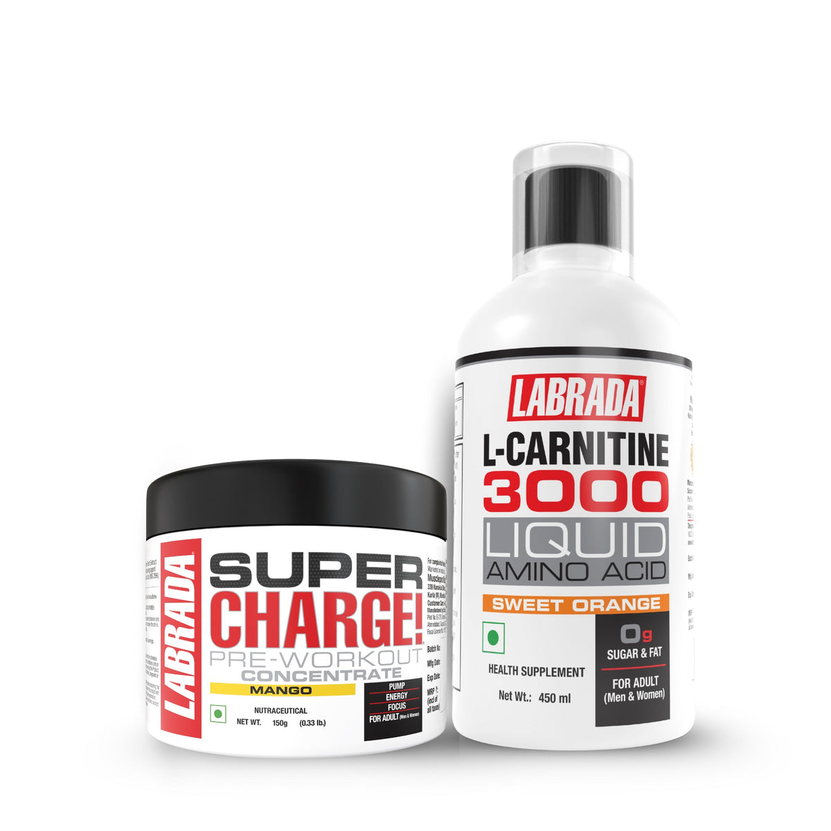 Labrada L-Carnitine 3000mg (Orange) 450ml with Super Charge Pre-Workou - LABRADA INDIA Labrada L-Carnitine 3000mg (Orange) 450ml with Super Charge Pre-Workou - LABRADA INDIA