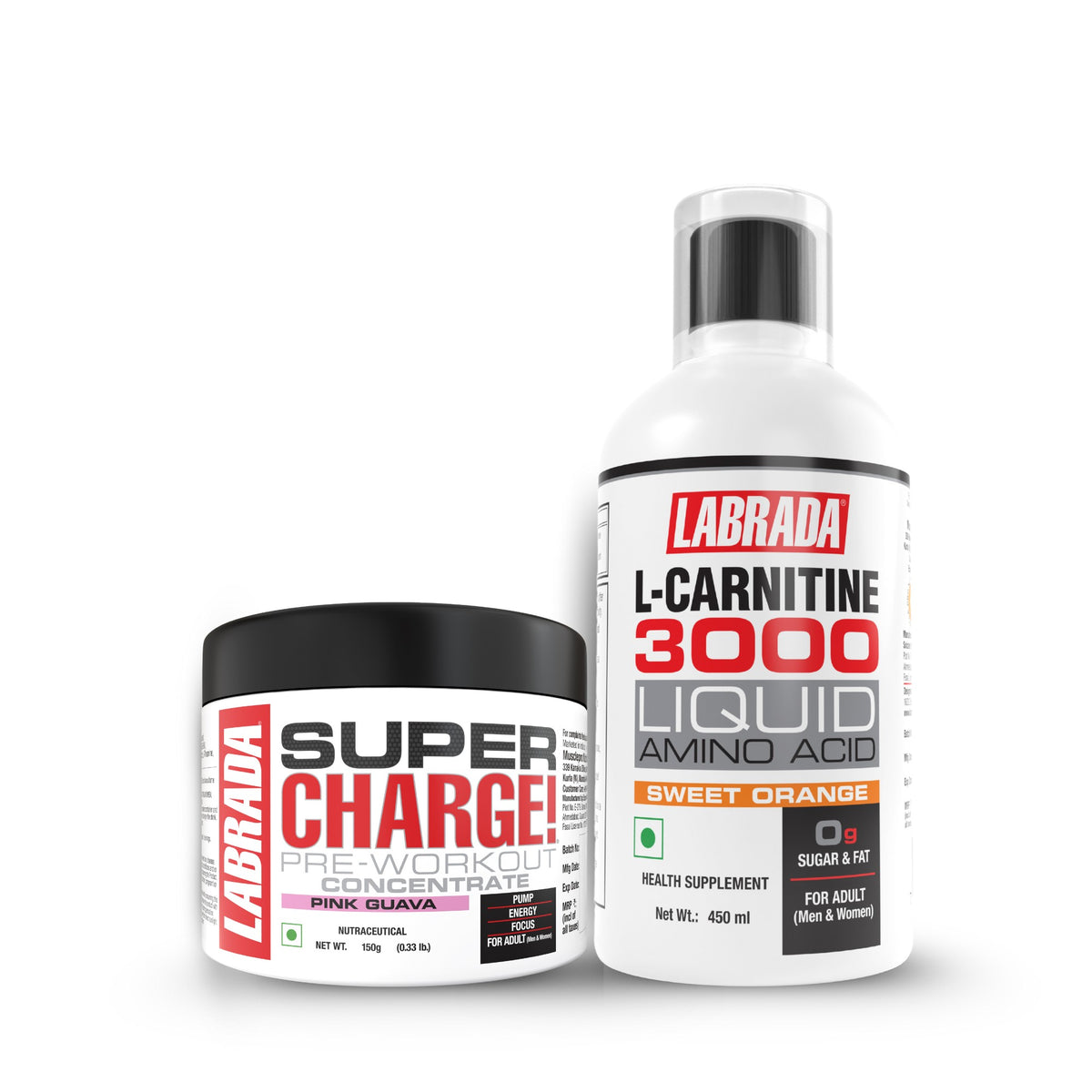 Labrada L-Carnitine 3000mg (Orange) 450ml with Super Charge Pre-Workou - LABRADA INDIA Labrada L-Carnitine 3000mg (Orange) 450ml with Super Charge Pre-Workou - LABRADA INDIA