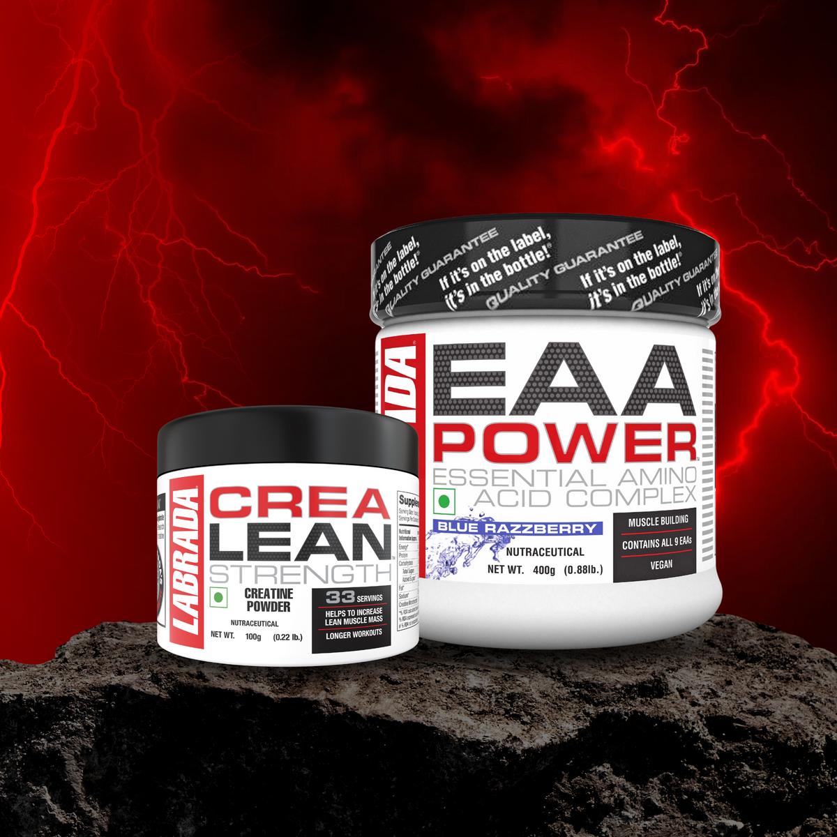 Crealean Strength Creatine 100g Powder With EAA Power Essential Amino Acid Complex 300g