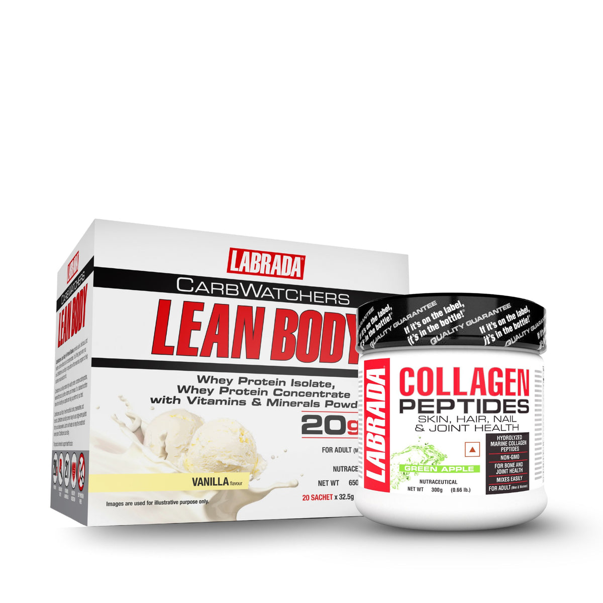 Labrada Collagen Peptides 300g With Labrada Leanbody Carbwatchers  20 Sachet