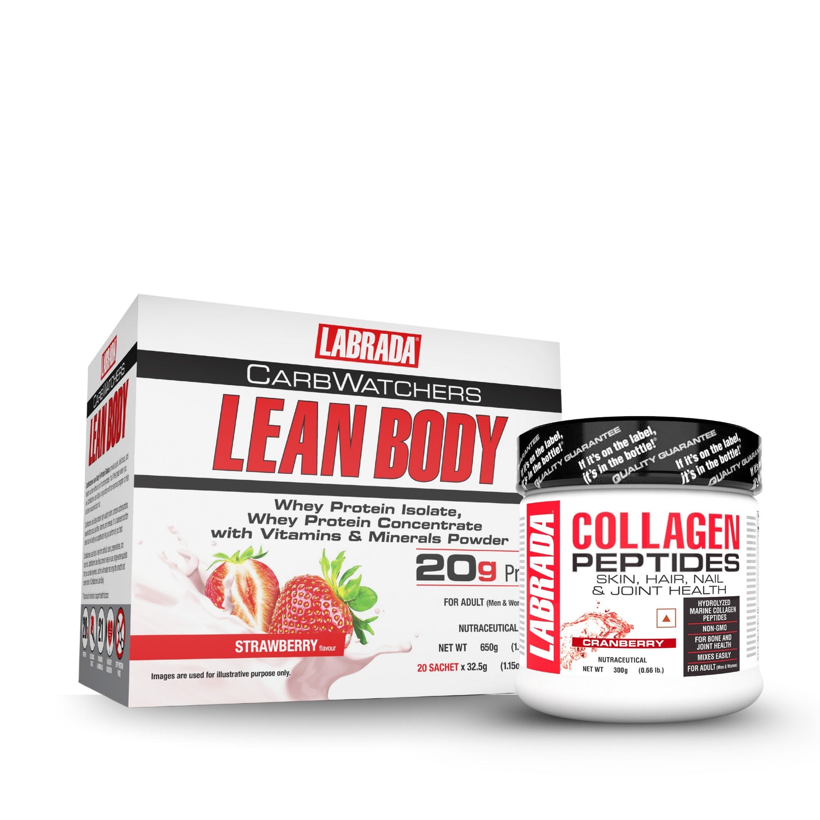 Labrada Collagen Peptides 300g With Labrada Leanbody Carbwatchers  20 Sachet