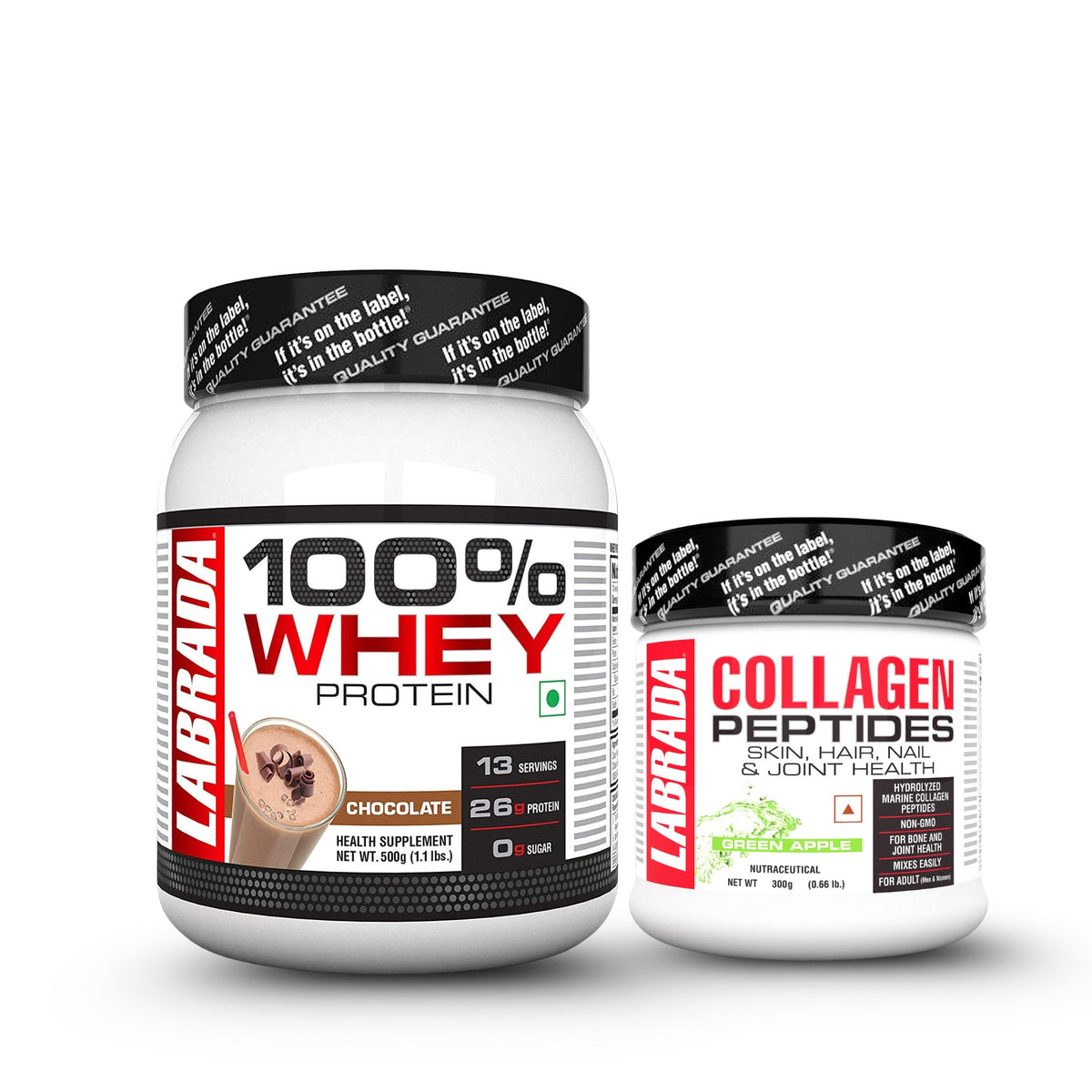 Labrada 100% Whey Chocolate 500g With Labrada Collagen Peptides 300g