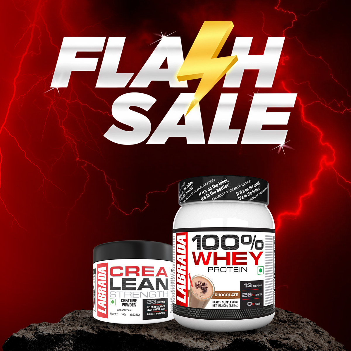 100% Whey 500g + Crealean Unflavored 100g