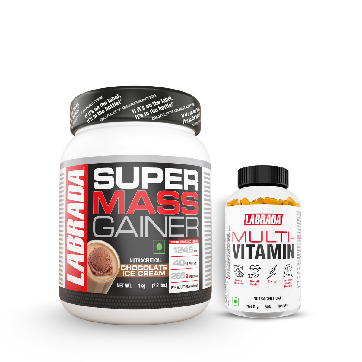 Labrada Super Mass Gainer 1 kg With Labrada Multivitamin 60 Tabs