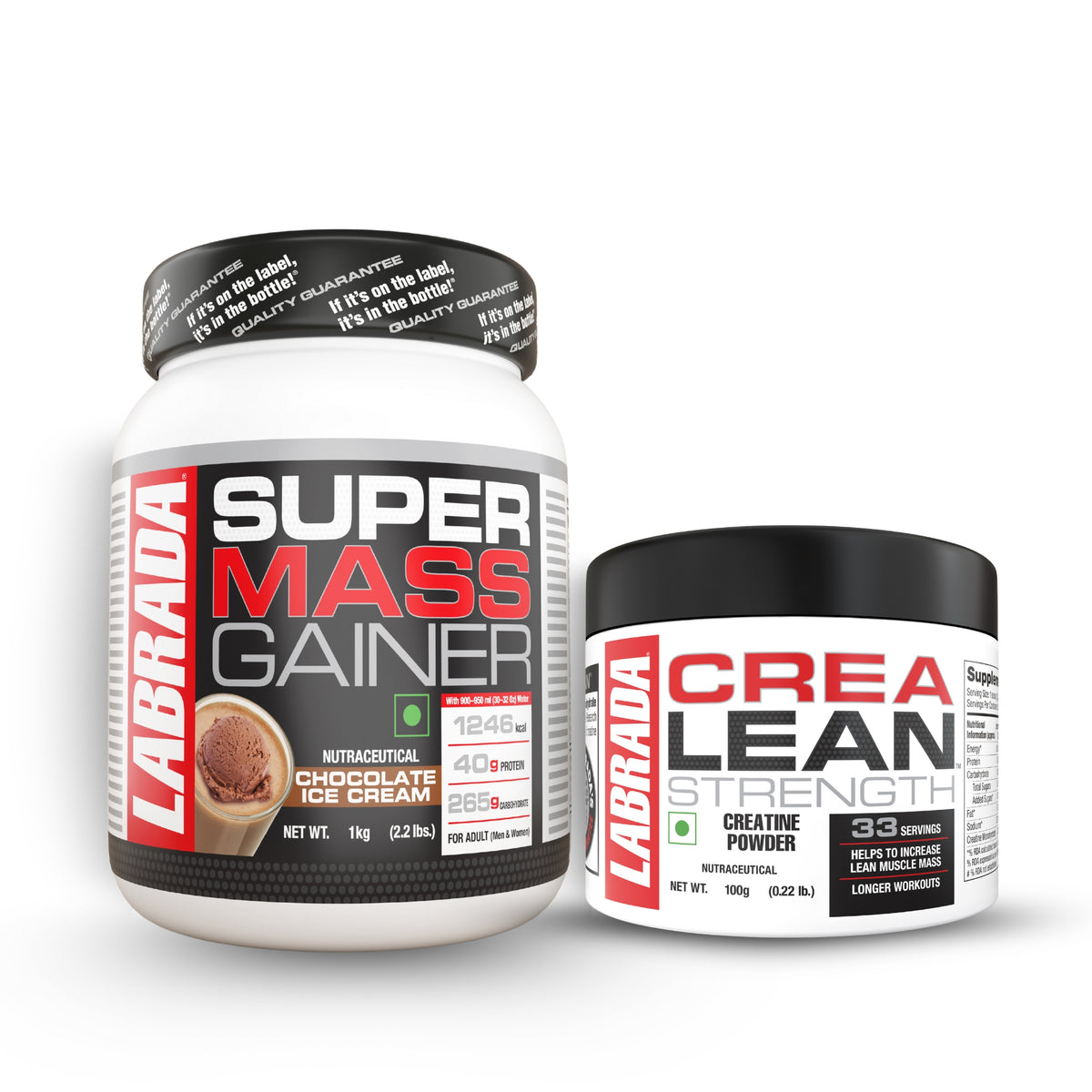 Labrada Super Mass Gainer 1 kg With Labrada Crealean 100g Unflavoured