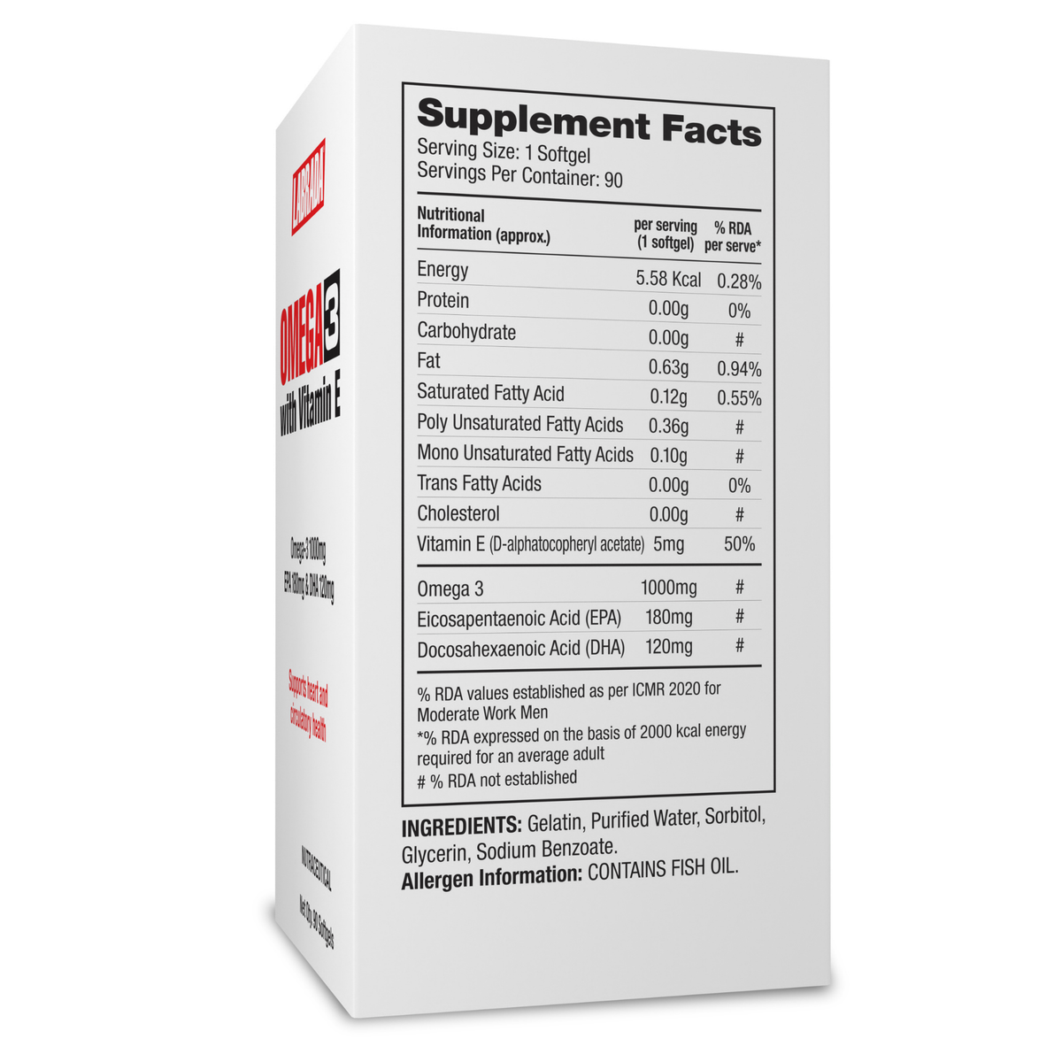 Labrada Omega 3 (90 Softgels) &amp; Multivitamin (60 Tablets ) Combo Pack (150 Tablets)