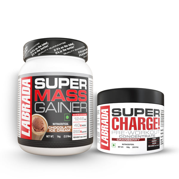labrada super mass gainer 1 kg with labrada super charge 150g