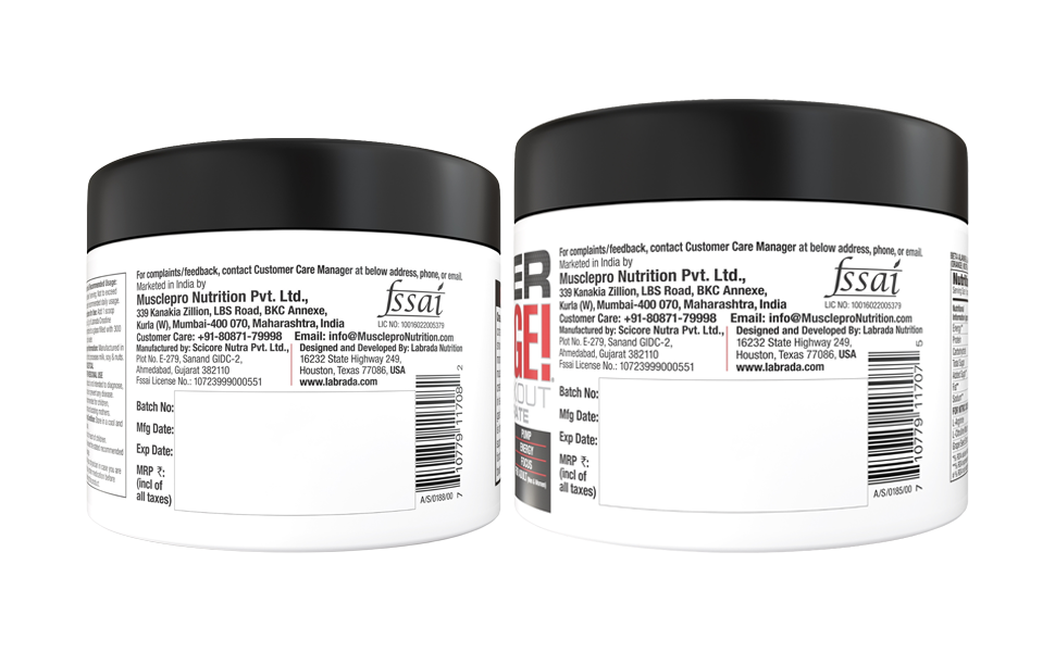 Labrada Super Charge Pre-Workout 150g with CreaLean 100g Creatine (350 g, Orange, unflavoured)