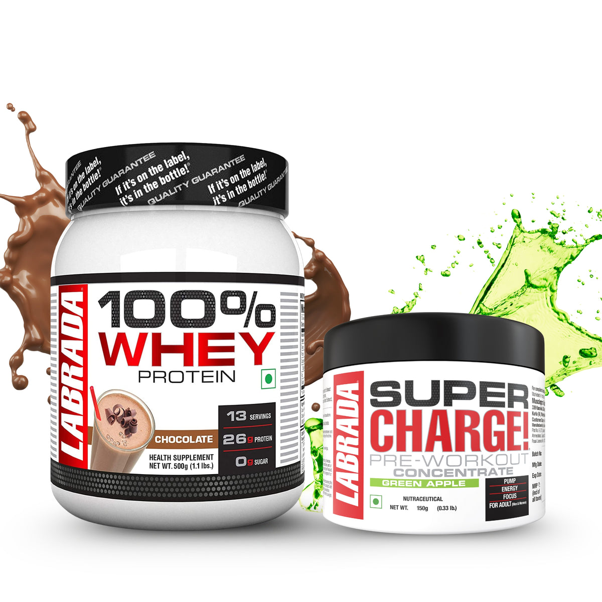 Labrada 100% Whey 1.1lbs Chocolate 500g With Labrada Super charge 150g