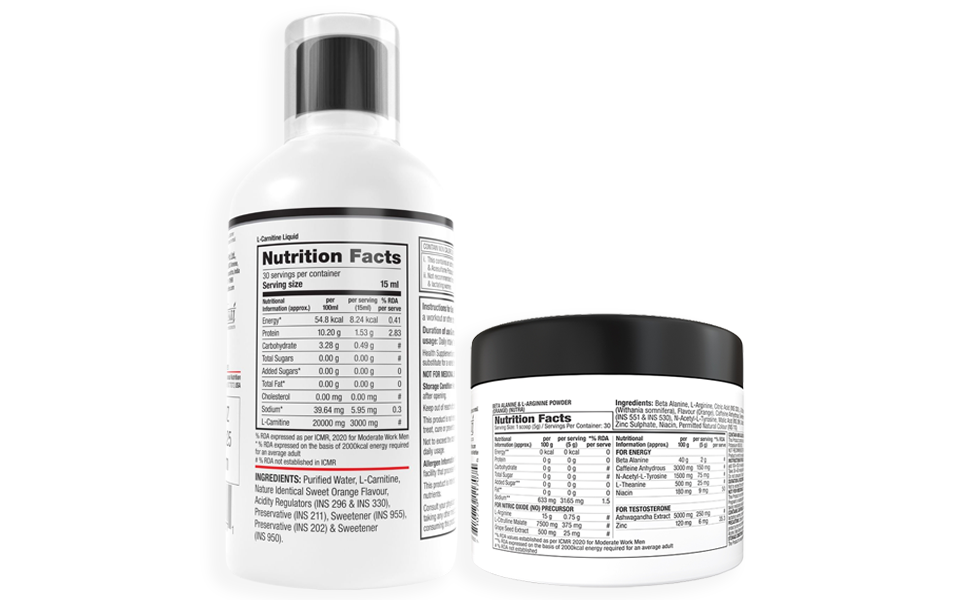 Labrada L-Carnitine 3000mg Sweet Orange 450ml + Super Charge Preworkout 150g Combo Pre Workout (600 g, Orange)
