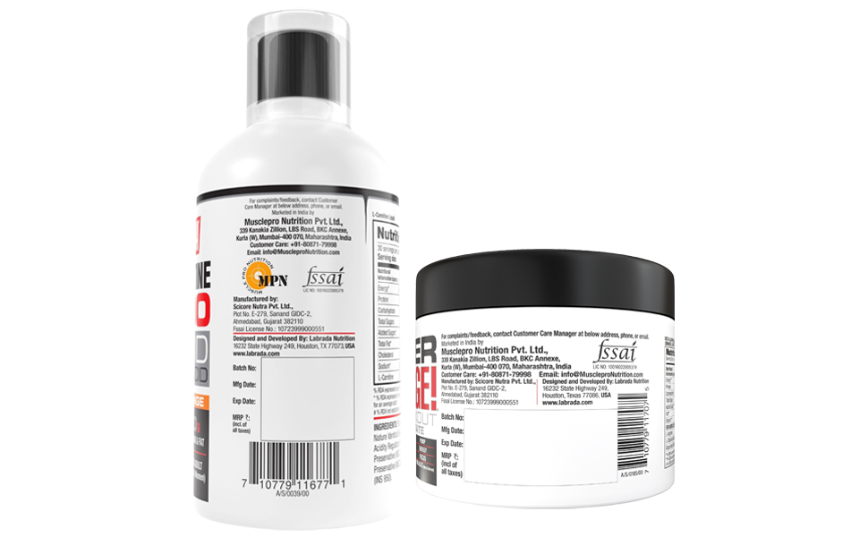 Labrada L-Carnitine 3000mg Sweet Orange 450ml + Super Charge Preworkout 150g Combo Pre Workout (600 g, Orange)
