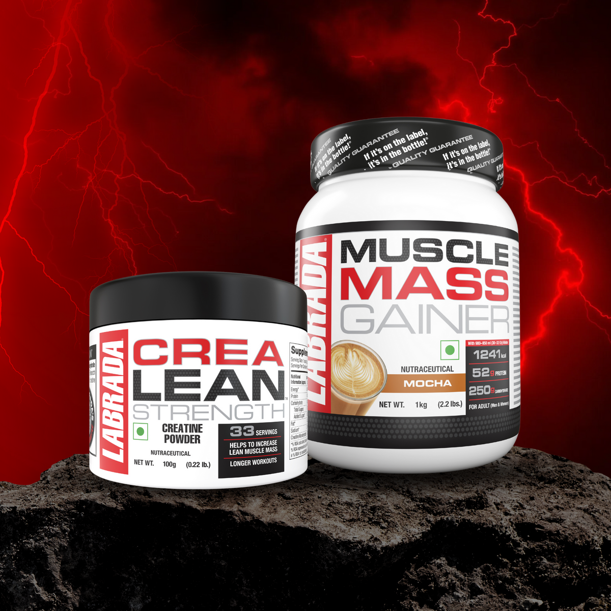 Labrada Mass Gainer 2.2lbs Mocha Cappuccino 1 kg With Labrada CREALEAN 100g