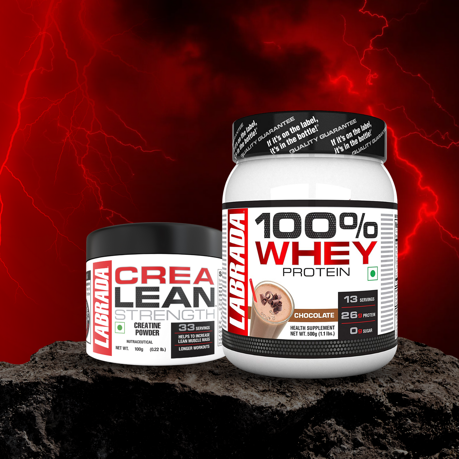 100% Whey 500g + Crealean Unflavored 100g