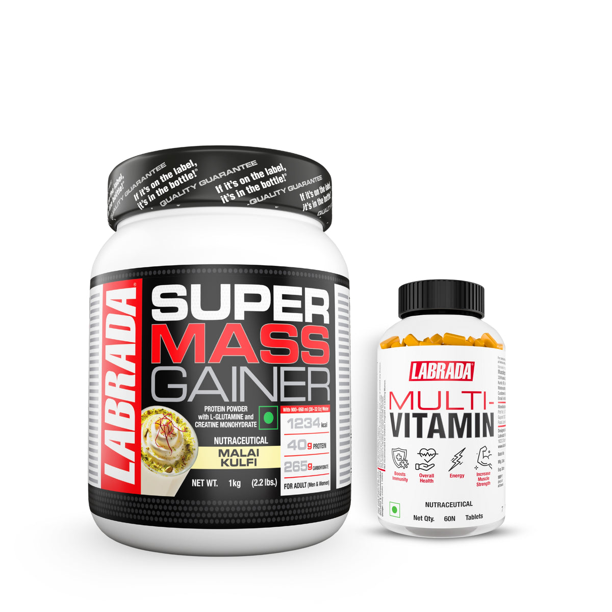 Labrada Super Mass Gainer 1 kg With Labrada Multivitamin 60 Tabs
