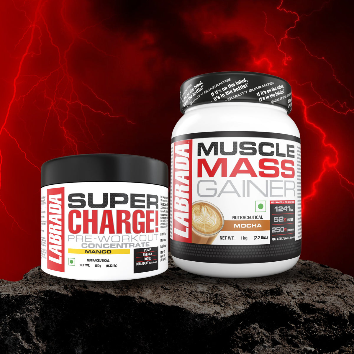 Labrada Mass Gainer 2.2lbs Mocha Cappuccino 1kg With Labrada Super charge 150g