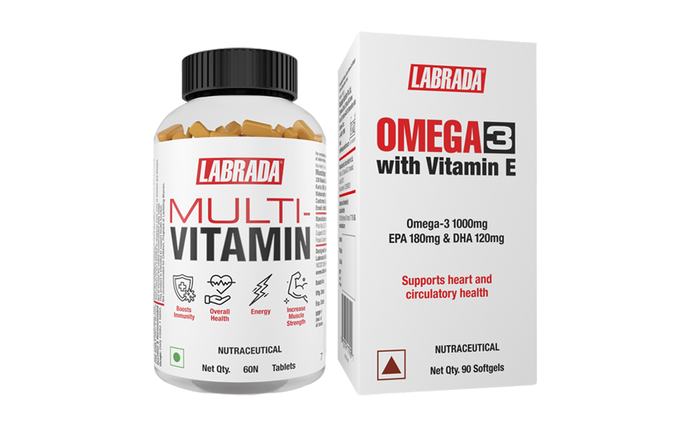 Labrada Omega 3 (90 Softgels) &amp; Multivitamin (60 Tablets ) Combo Pack (150 Tablets)