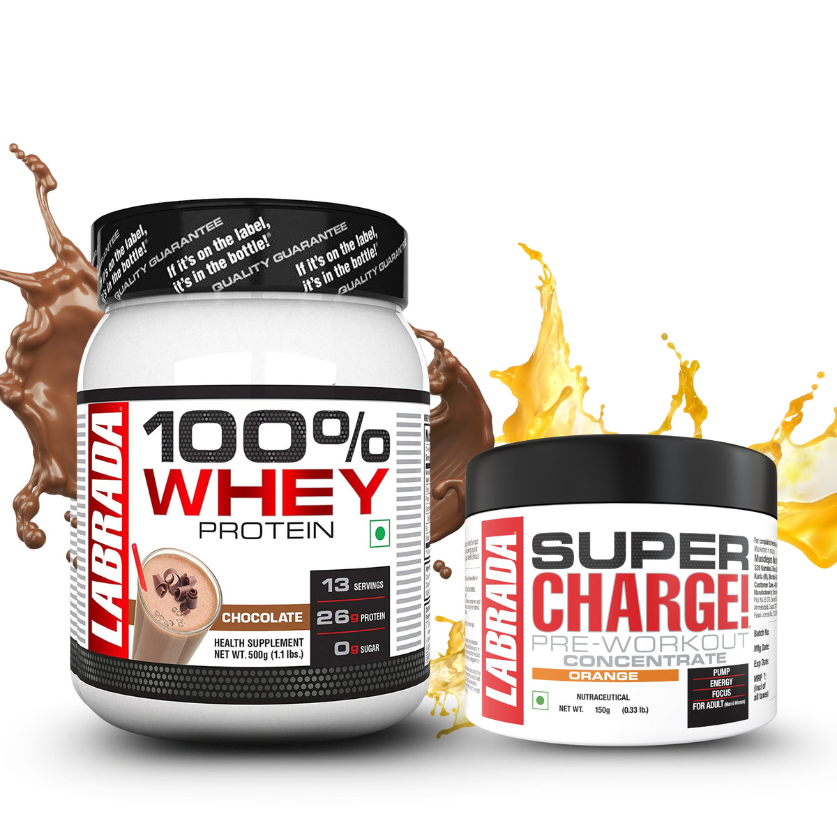 Labrada 100% Whey 1.1lbs Chocolate 500g With Labrada Super charge 150g