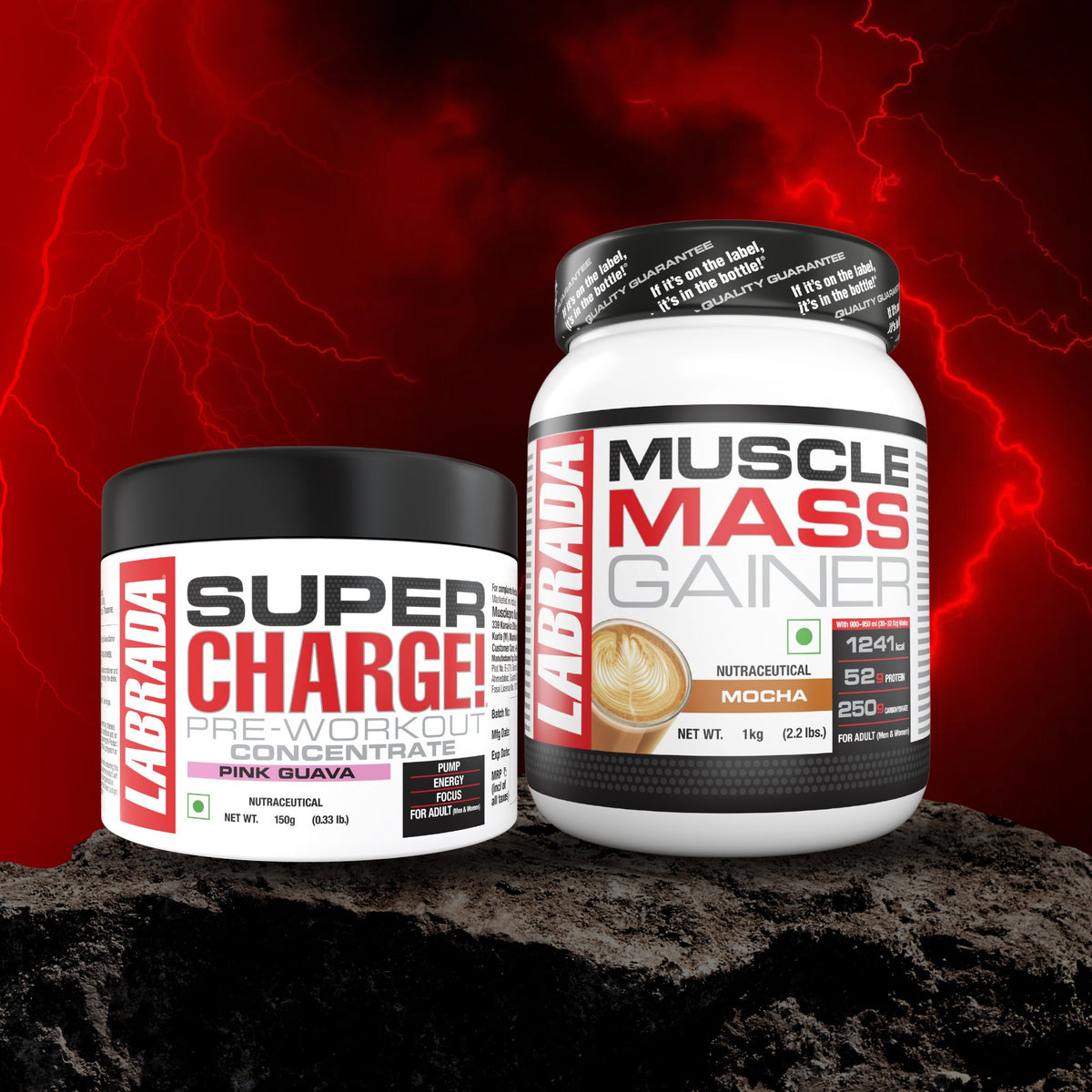 Labrada Mass Gainer 2.2lbs Mocha Cappuccino 1kg With Labrada Super charge 150g