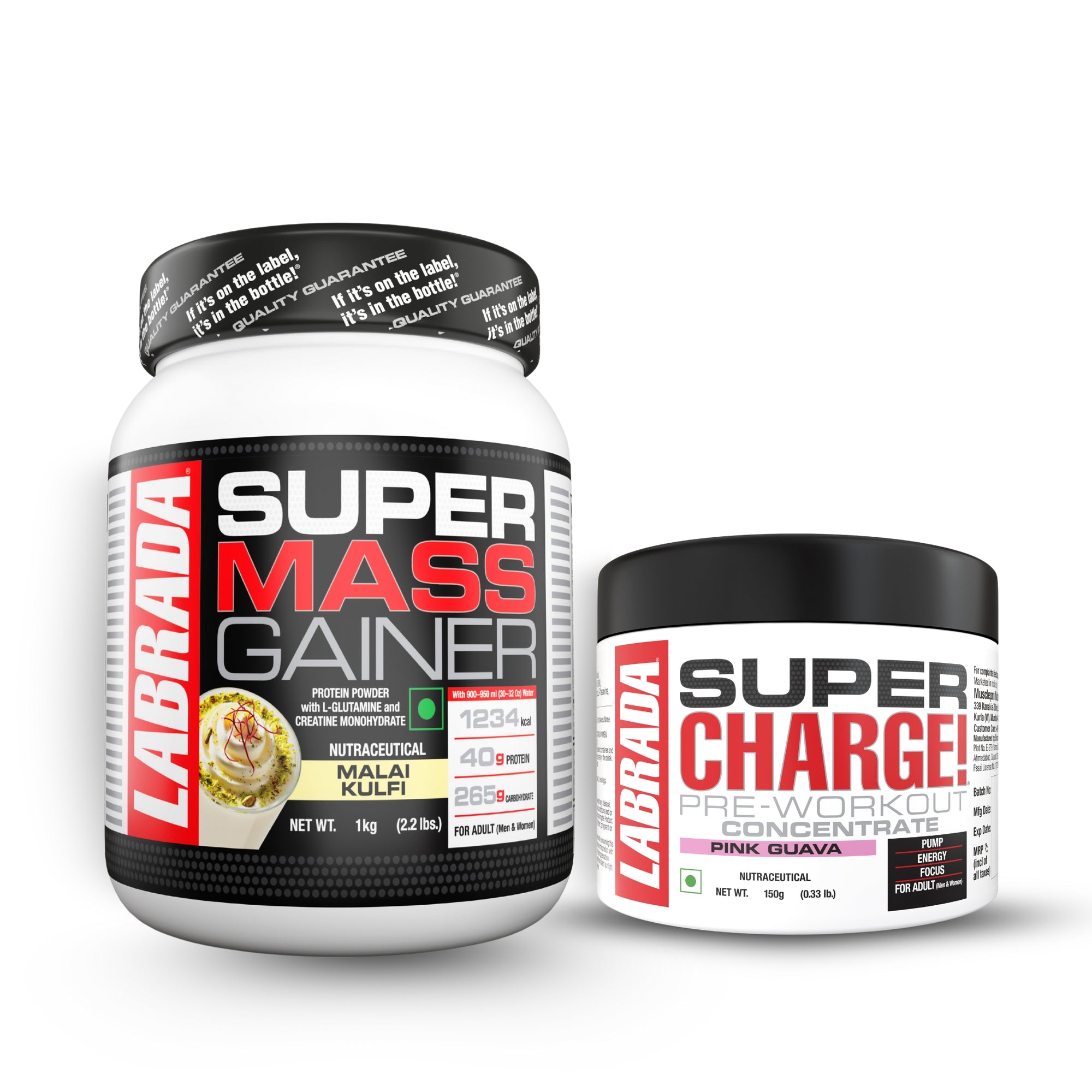 labrada super mass gainer 1 kg with labrada super charge 150g