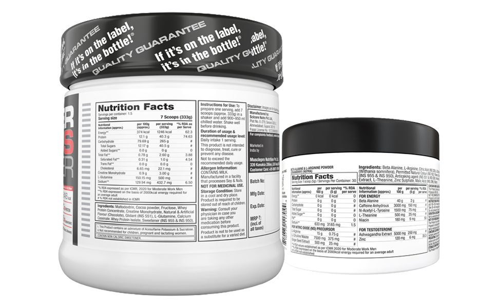 Labrada Super Mass Gainer &amp; Super Charge Preworkout Combo Pack | Weight Gainers/Mass Gainers (150 g, 500 g, Cranberry, Chocolate Ice Cream)