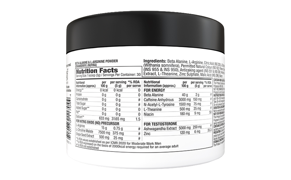 Labrada Super Charge Pre-Workout Concentrate 150g | 30 Servings Pre Workout (150 g, Cranberry) With Labrada EAA Power Essential Amino Acid Complex EAA (Essential Amino Acids) (300 g, Blue Razzberry)