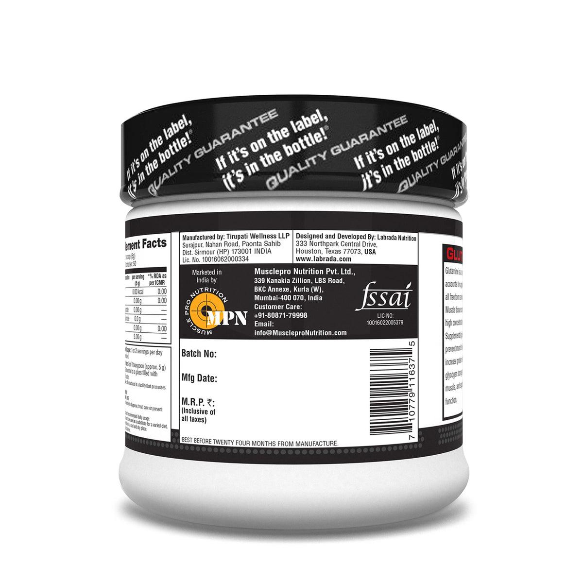 GlutaLean Recovery - L-Glutamine Powder